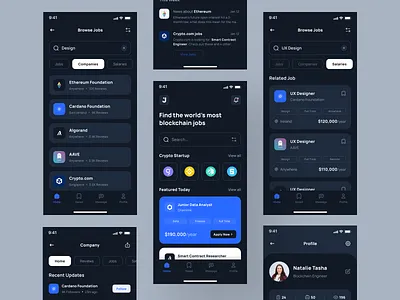 Jobline - Job Finder App UI Kit apply design employee glassdoor hiring indeed ios job job finder mobile mobile design product design ui ui kit ui8 uidesign uikit upwork ux