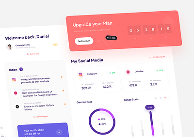 Social Media Management analytic analytics dashboard design social social media social media dashboard stat