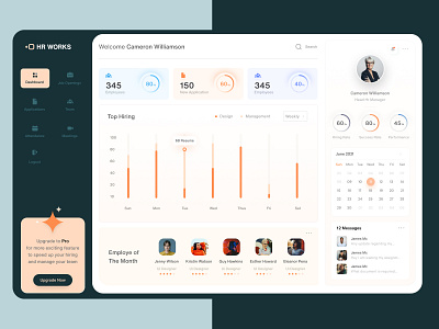 HR Management Dashboard apps clean design dashboard hr product design ui ui design user experience user interface user interface design ux web application design web apps website