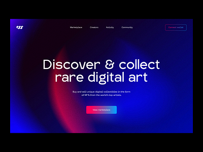 Design for NFT Marketplace crypto design gradient gradient design landing page marketplace nft nft design nft marketplace typography ui ux web web design