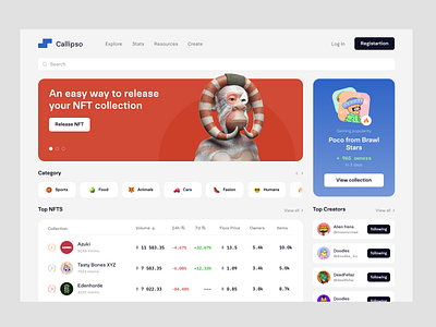 NFT market UI design concept design figma minimal typography ui ux web website