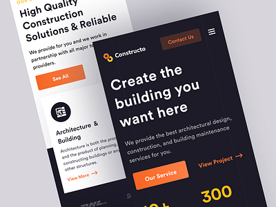 Constructo - Responsive View architecture construction design handyman landing page responsive website ui ui design web design