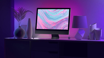 Violet iMac Mockups abstract clean computer desktop device display imac laptop mac macbook mockup online presentation realistic shop simple theme ui ux violet