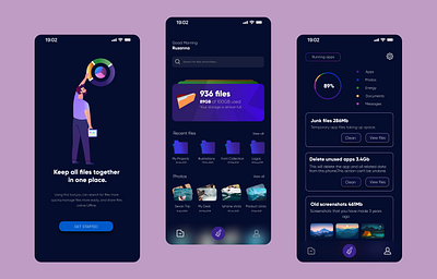 File Manager app design figma illustration social network ui ux vector