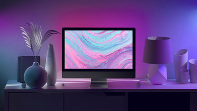 Violet iMac Mockups abstract clean computer desktop device display imac laptop mac macbook mockup online presentation realistic shop simple theme ui ux violet