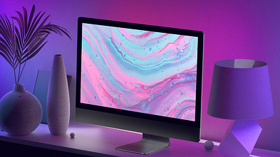 Violet iMac Mockups abstract clean computer desktop device display imac laptop mac macbook mockup online presentation realistic shop simple theme ui ux violet