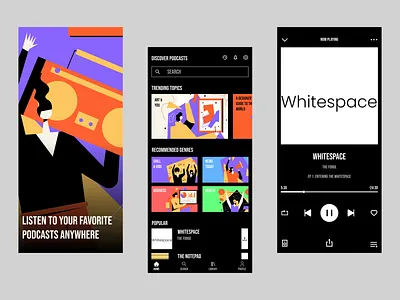 Podcast App Design design music podcast radio ui uiux design ux