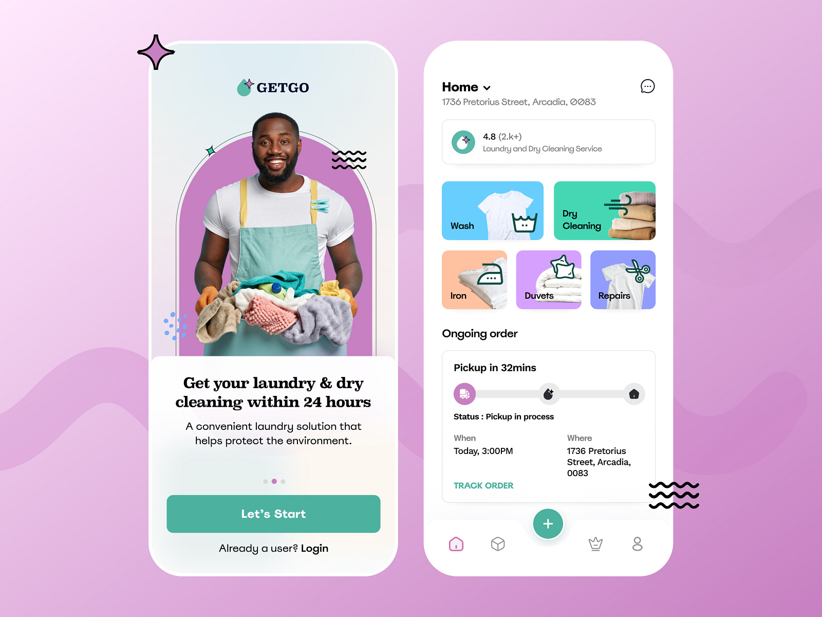 Ondemand Laundry Service App UI by Mahima Mahajan for Appening on Dribbble