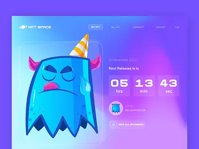 NFT Website Design - NFT SPACE blockchain buy design landing page marketplace nft website sell shop ui ux uxui website website design