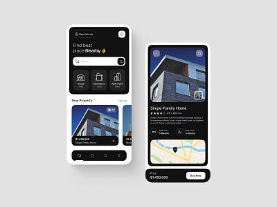 Real Estate App apartment app buy commerce design home house luxury minimal property real estate rentalproperty ui