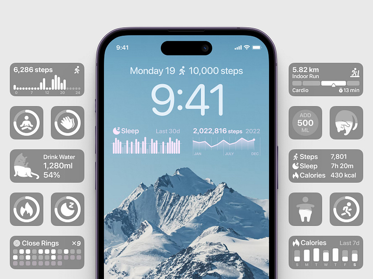 iOS 16 Lock Screen Widgets by Allen Wang on Dribbble