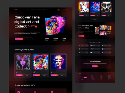 NFT LandingPage crypto cryptocurrency dark devsnet landing page marketplace nft nft marketplace nfts token ui ux web design website