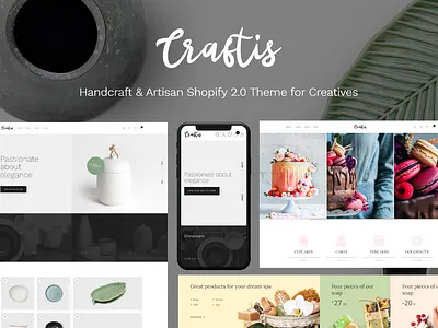 Craftis - Handcraft & Artisan Shopify 2.0 Theme for Creatives estore online store shopify shopify 2 shopify theme web design web development woocommerce