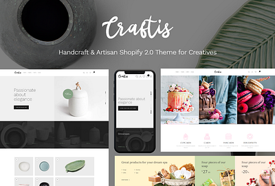 Craftis - Handcraft & Artisan Shopify 2.0 Theme for Creatives estore online store shopify shopify 2 shopify theme web design web development woocommerce