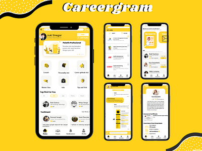 Careergram career ui ui design uiux uiux design yellow