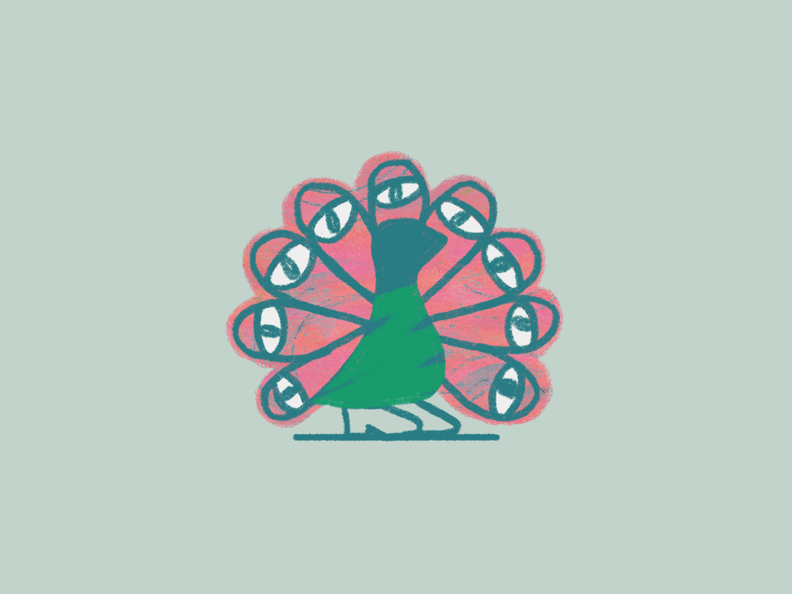 Peacock animal animation bird character experimental frame by frame frame to frame gif illustration loop peacock texture wings