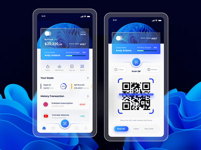 Finance Mobile App Concept 3d app clean dark ui design dribbble figma finance fintech glassmorphism inspiration minimalist mobile mobile app nft simple ui ux web web design