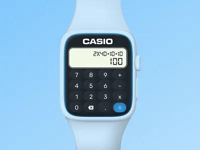 Casio calculator - Daily UI 004 app apple watch calculator challenge concept daily ui figma mockup neuomorphism ui design watch