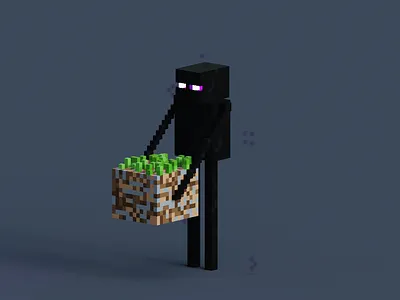Ender Man 3d magicavoxel minecraft pixel pixel art voxelart magicavoxel