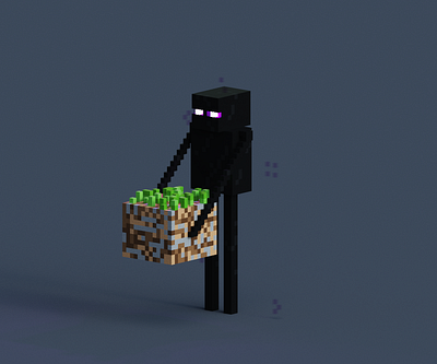 Ender Man 3d magicavoxel minecraft pixel pixel art voxelart magicavoxel