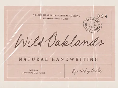 Wild Oaklands Handwriting Script branding candle feminine font handwriting handwritten label logo notes packaging pencil recipe script