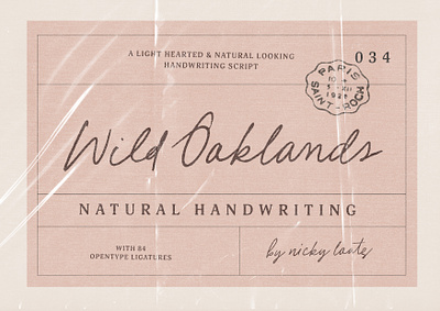 Wild Oaklands Handwriting Script branding candle feminine font handwriting handwritten label logo notes packaging pencil recipe script