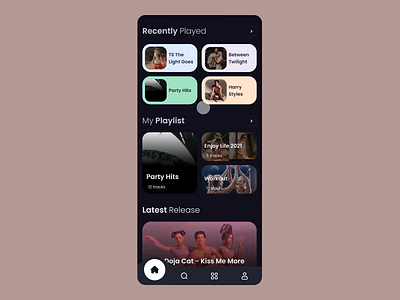 Music App UI animation artists coloful creative design minimal music song ui ux