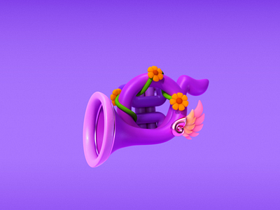 French horn 3d animation c4d gift