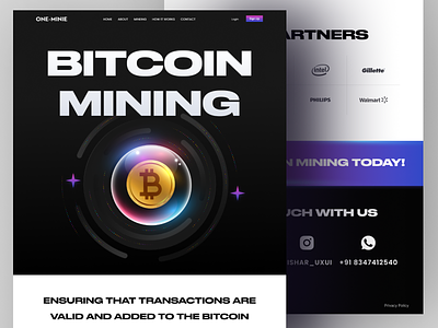 Bitcoin Mining Website - Landing page aggregator bitcoin blockchain btc clean crypto cryptocurrency defi etherium landing landing page mining mining website nft nft website swap trading web design web3 website