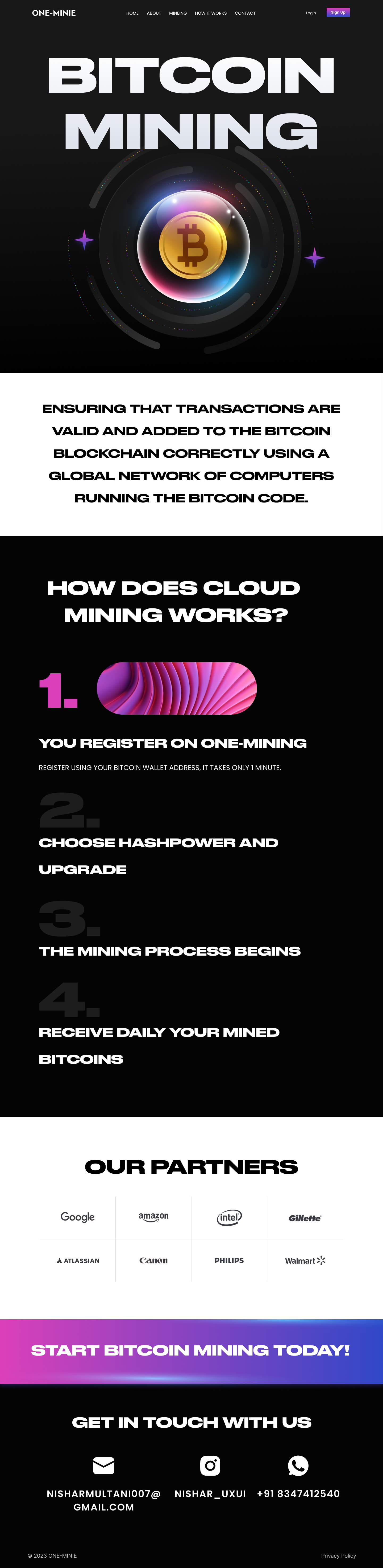 Bitcoin Mining Website - Landing page by Nishar Multani on Dribbble