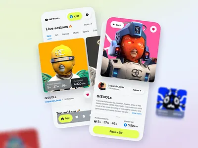 NFT app concept crypto design app game game app mobile mobile app design nft nft app nft design nft files nft game nft game design nft mobile app nft ux ui uiux