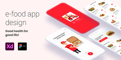 e-Food app Design adobe xd app app design e food app figma graphic design mobile app design product design ui uiux