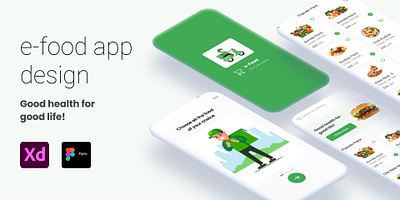e-Food app Design adobe xd app e food app figma graphic design i phone iphone mobile mobile app design product design ui uiux ux