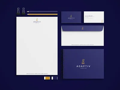 ADAPTIV branding brand branding chess horse knight logo stationery