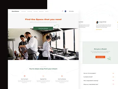 🍳 Cloud Kitche Home Page cloud kitchen cooking design ghost kitchen home page kitchen landing page minimal rent restaurant ui uidesign ux