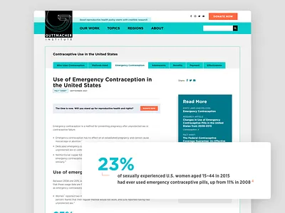 The Guttmacher Institute - Fact Sheet Redesign atendesigngroup design drupal website