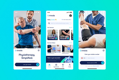 Rimeda - Physiotherapist App app app design application application design blue design doctor physiotherapist physiotherapy rimeda ui uiux ux