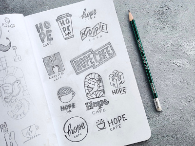 Hope Cafe cafe calligraphy design hand lettering hope lettering logo sketch type typography