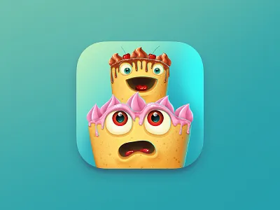 Cake Icon android app art cake color design digital painting food game graphic design icon icon design illustration ios painting sweet