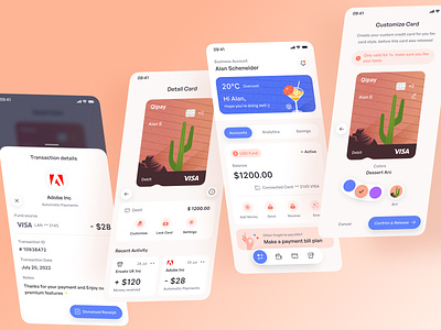 Digital Banking App balance banking card coin customize digital finance finance illustration fund icon illustration income mobile money saving spend transaction uiux unspace wallet