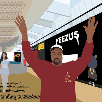 Kanye Mall Drawing graphic design illustration