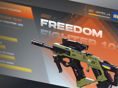 Game menu concept 3d concept dark figma fps game app game concept game design game menu game ui graphic design legendary weapon light menu mmofps orange rpg ui uiux video game