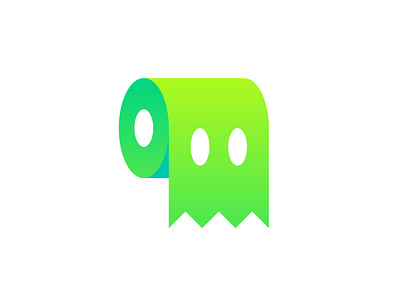 GHOSTWIPE branding clean colorful futuristic ghost gradient green illustration logo metaverse minimal modern nft tech toilet paper