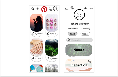 Pinterest redesign app branding design logo ui ux vector