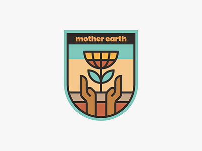 Save the Earth Badge no.16 adventure badge earth flower illustration outdoor