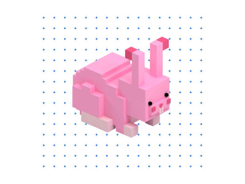 Pixel animals 3d animation blender illustration ui ux