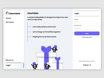 CharitAble - A social media platform made for people, not profit branding colors design icon illustration logo typography ui ux vector