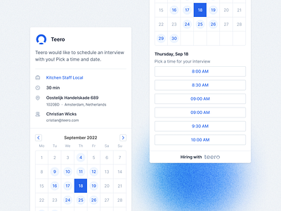 Pick a time - mobile book book a call book meeting calendar calendly call career choose crm hiring job meeting pick recruiting recruitment schedule select select time teero time