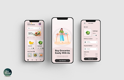 Grocery App app branding design graphic design icon illustration logo ui ux vector