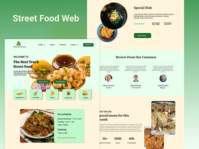 Street Food Landing page banner branding design graphic design illustration logo social media ad street food web truck food ui ui landing page ui ux ui web template ux vector